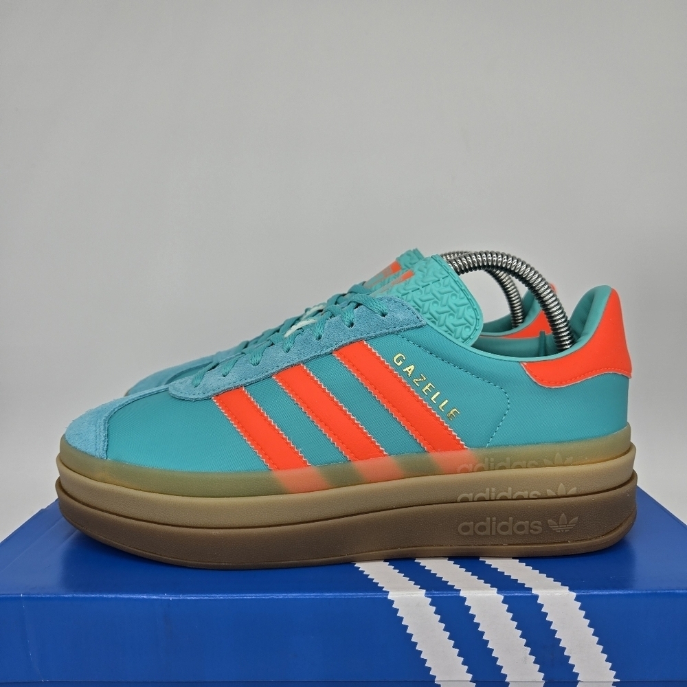 New adidas Gazelle Bold 'Mint Rush Impact Orange' Women's Shoes Size 9.5